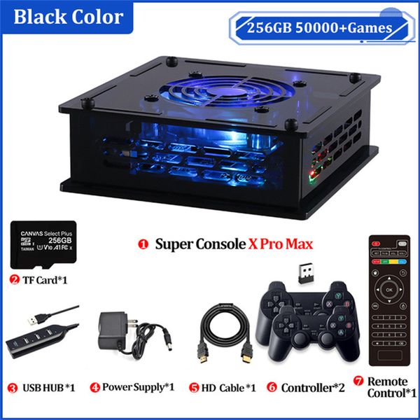 

retro wifi super console x pro max video game console 4k hd output s905x cpu dual system 50000+games 50+ emulator for ps1/psp/dc