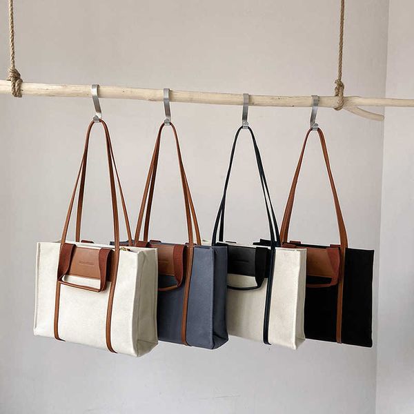 

large capacity handheld bag for women new fashion shoulder bag simple canvas tote bag