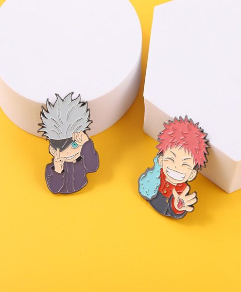 

jujutsu kaisen anime figure enamel pin comics brooches bag lapel pin cartoon japanese boys badge jewelry gift for kids friends1361014, Blue