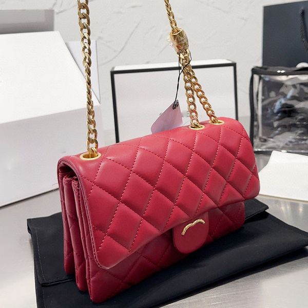 

22k vintage womens designer flap organ bag 8 colors craved adjustable buckle golded metal hardware chain lambskin leather multi pochette cro