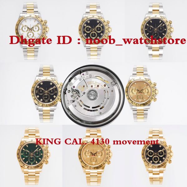 

2023 king watch luxury watch men's watches cal.4130 automatic mechanical movement ar904l precision steel case strap waterproof 50 meter, Slivery;brown