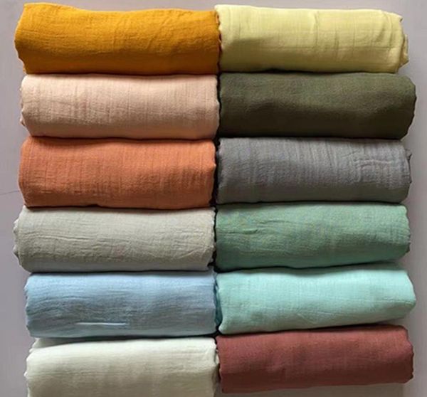 

baby bamboo cotton blankets newborn swaddling nursery bedding solid plain color muslin swaddle wrap 120x120cm m36298694022