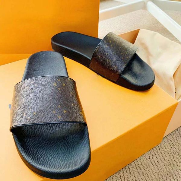 

designer slippers sandal outdoor men women flat slides ship leather mens woman shoes desert sand bone earth brown sandals outdoor beach slip, Black