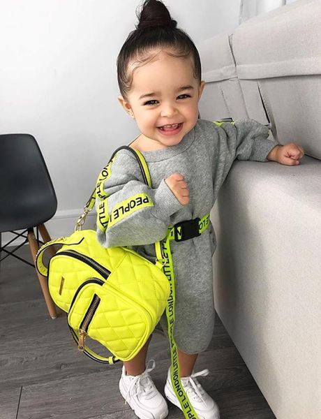 

kids fluorescent letter riboon sweatshirt 2020 fall new children round collar long sleeve sweatshirt boys double pocket long pullo3017785, Black