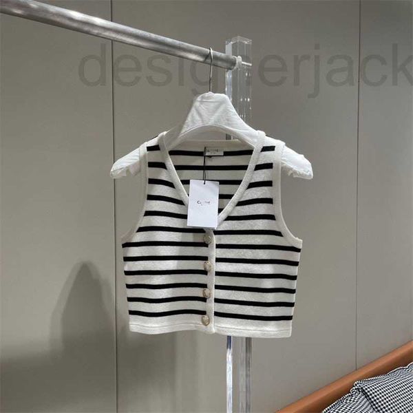 

women's tanks & camis designer summer new celebrity style slim fit stripe gold button fashion versatile shorts tank for women bmk1, White