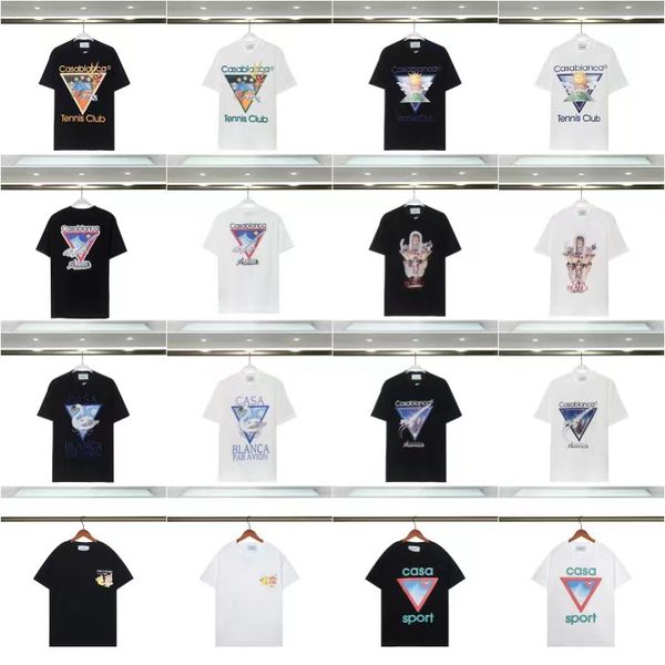 

casablanca 23ss spring/summer new wonderland gate star castle casa letter logo short-sleeved couple t-shirt 01, White;black