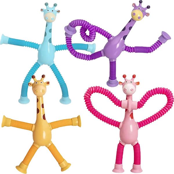 

giraffe pop tubes toys telescopic suction cup robot toy shape changing telescopic tube fidget toys fidget sensory puzzle decompression toys