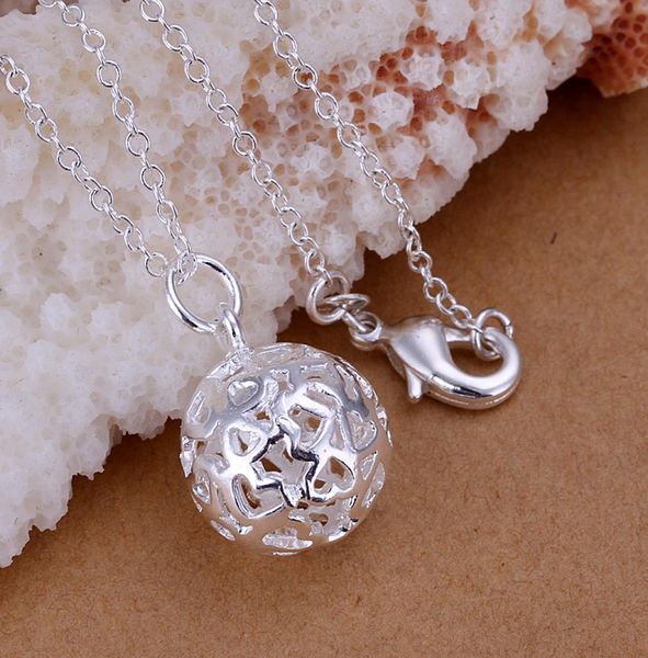 

10pcslot 925 sterling silver plated small threedimensional ball pendant lknspcp1742707995