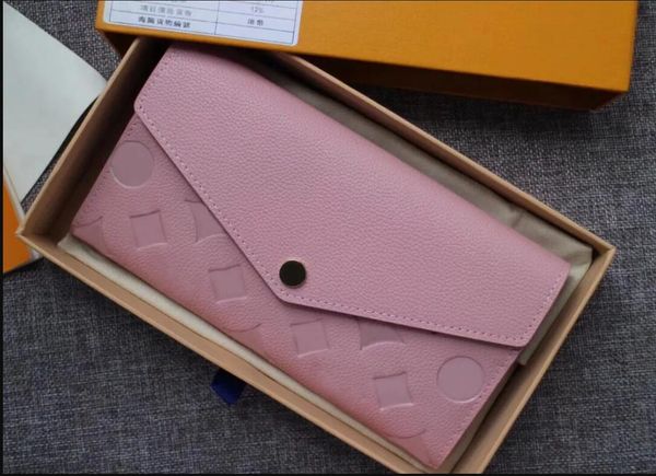 

10a designer wallets luxury empreinte purse sarah clutch bags flower letter coin purses men women embossed card holders with original box an, Red;black