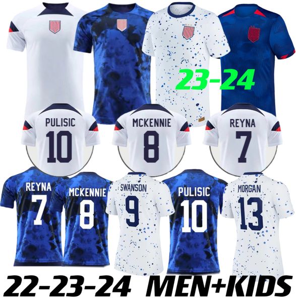 

22 2023 2024 pulisic usa dest soccer jerseys world cup morgan rapinoe pepi aaronson robinson mckennie zimmerman weah adams yedlin acosta foo, Black