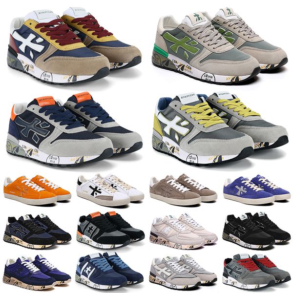 

italy brand premiata sneakers designer luxury platform mens casual shoes layer leather cowskin mick lander orange trainers premiatas steven, Black