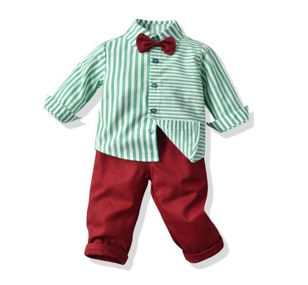 

clothing sets and infant boys design clothes set cotton striped long sleeve shirts red pants suit toddler baby casual outfits1531760, White