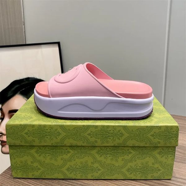 

new style slippers sandal sliders macaron thick bottom designer non-slip ins soft bottom embroidered fashion g house luxury slipper, Black