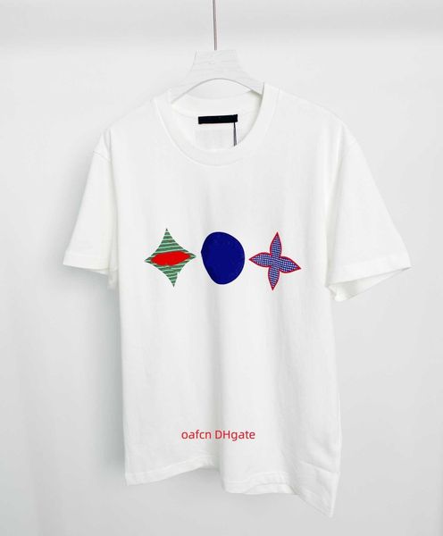 

23ss new designer men's t-shirt long cotton fabric letter printing women's short sleeve summer shirt fit loose top, White;black