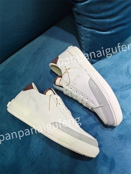 

new luxurys designer flat sneaker trainer casual shoe leather white overlays fashion platform mens womens sneakers size 35-46, Black