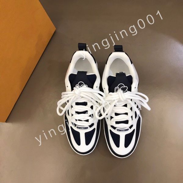 

designer men causal shoes fashion woman leather lace up platform sole sneakers white black mens women