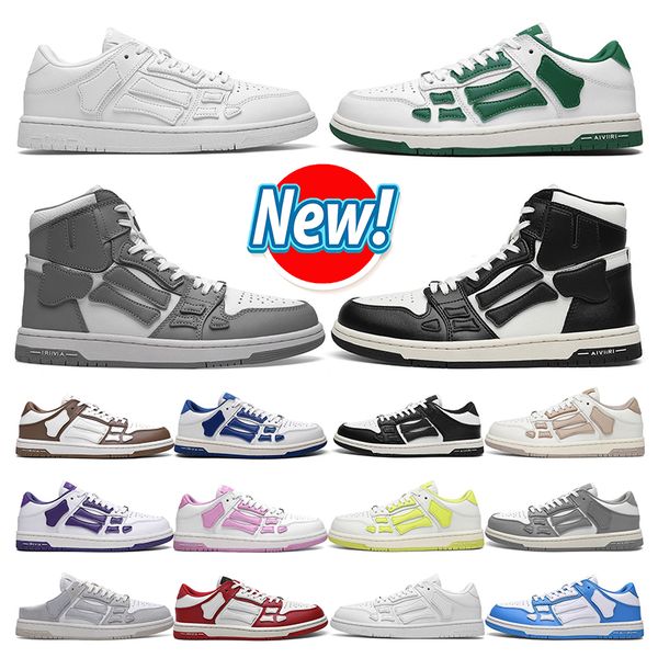 

designer men athletic shoes skelet bones runner women men sports shoes sneakers skel low casual shoes black red green grey genuine leather l