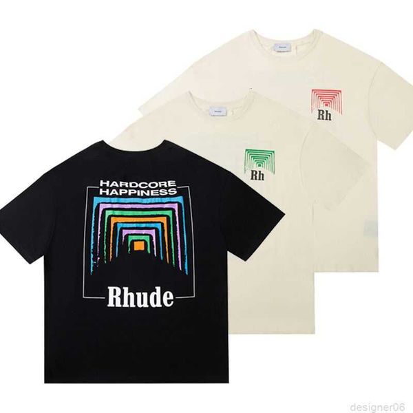 

us100% cotton luxury brand rhude shirt fashion t shirt mens designer letter t shirts men casual short sleeve casual tshirts mens tees shirt, White;black
