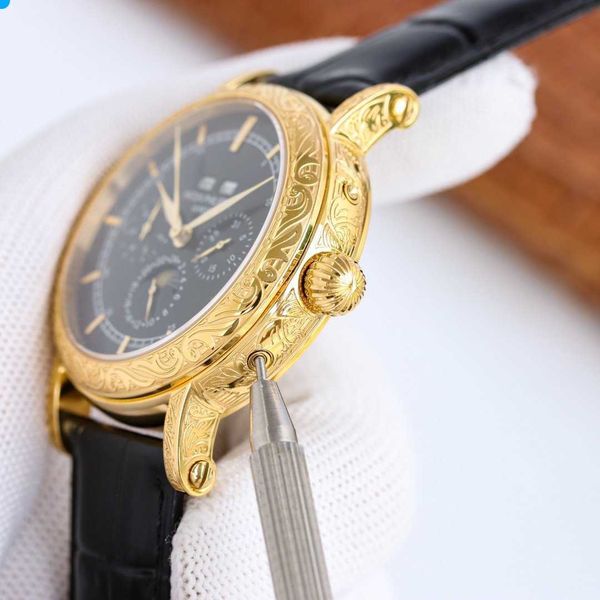 

classical p luxury a elegant t ultra thin e 40mm k wrist watches new 7i9t 1950 ref.1463 high-end quality iced out gift watch for men & women, Slivery;brown