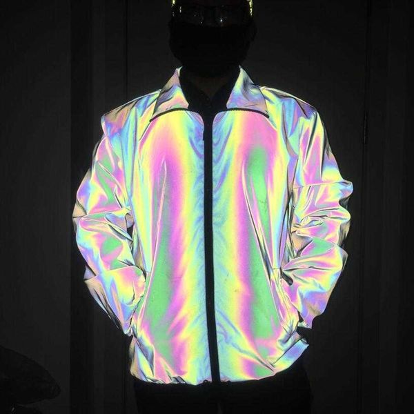 

new autumn/winter colorful reflective jacket men's casual polo coat leather jaqueta motorcycle jackets mens brand men styles, Black