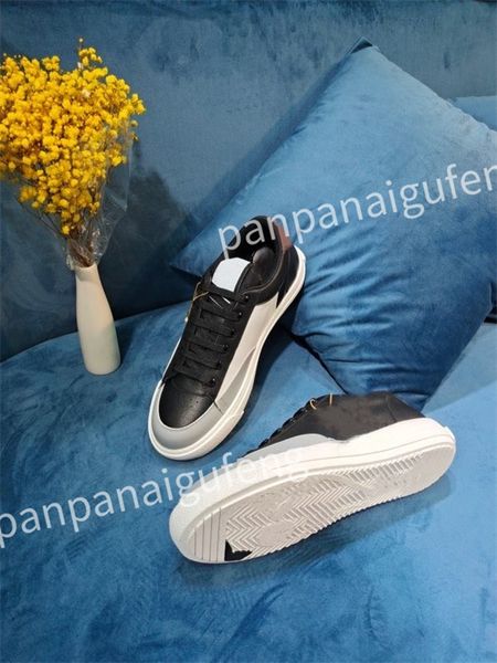 

2023 luxurys designer flat sneaker trainer casual shoe leather white overlays fashion platform mens womens sneakers size 35-46, Black