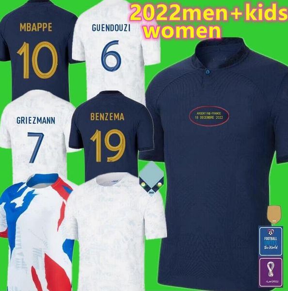 

maillots de football french soccer jersey 2023 benzema mbappe griezmann 22 23 francia men kids kimpembe fekir maillot women shirt hommes kan, Black;yellow
