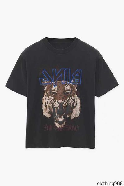 

2023ss anine bing print t shirt stir-fry color wash water tee snowflake short-sleeved t-shirt women designer summer polo, White