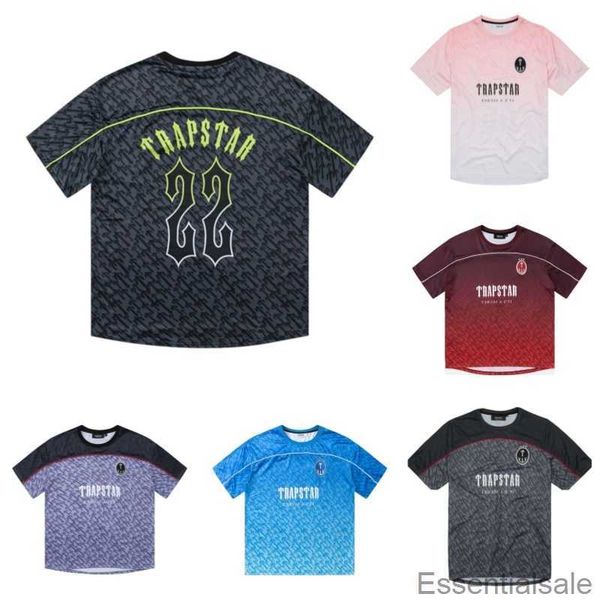 

t mens trapstar shirt football jersey summer casual loose short sleeve hip hop high streetwear stree fashion v739, White;black