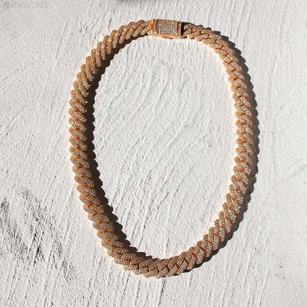 

kibo hip hop custom 18mm 3 rows 925 sterling silver moissanite diamond cuban link chain