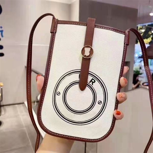 

Designer Brand Canvas Bag Mobile Phone Packet With Leather Letter Card Bag Hidden Buckle Crossbody Bags 12promax Cellphone Pouches s