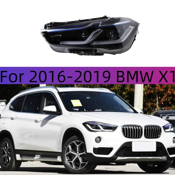 

car styling for 20 16-20 19 bmw x1 headlight assembly blue eyebrow led drl projector lens automotive accessories