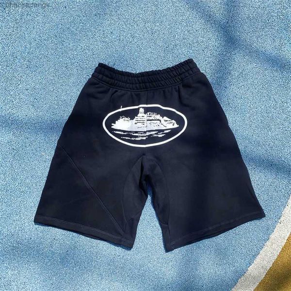 

designer capris corteiz men's casual loose trendy cotton shorts, White;black