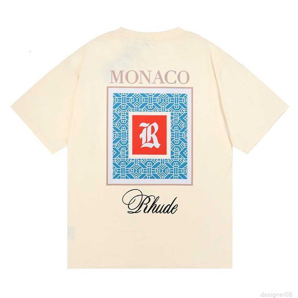 

22ss rhude mens t shirts womens designer t shirts rhude printed fashion man t-shirt uality us size m-xl, White;black