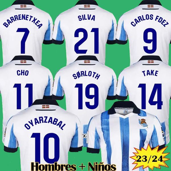 

real sociedad 2023 2024 soccer jersey oyarzabal x prieto portu david silva football shirt take 23 24 carlos fernandez camiseta de futbol men, Black;yellow