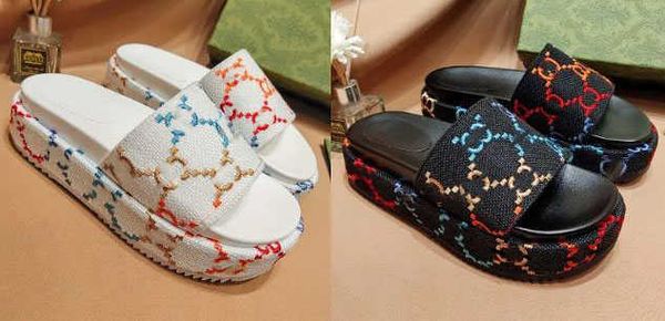 

new style slippers sandal sliders macaron thick bottom non-slip soft bottom fashion g house slipper women wear beach ins, Black