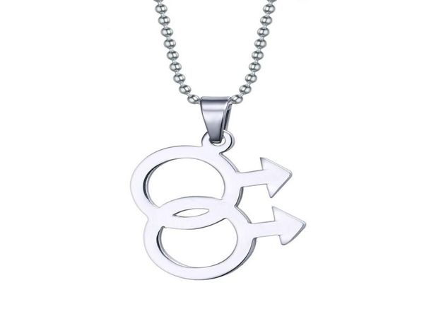 

fashion male logo gay pride pendant jewelry 316l stainless steel pendant necklaces gay jewelry1023950, Silver