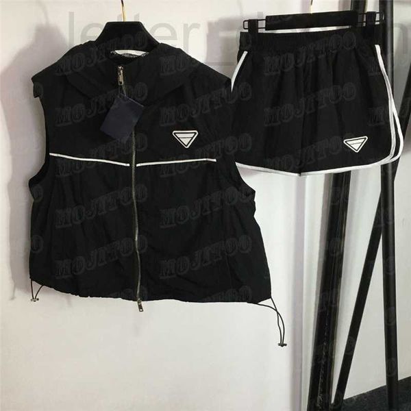 

women's plus size outerwear & coats designer letter badge hooded coat shorts women casual suits sleeveless vest jacket designer short p, Black
