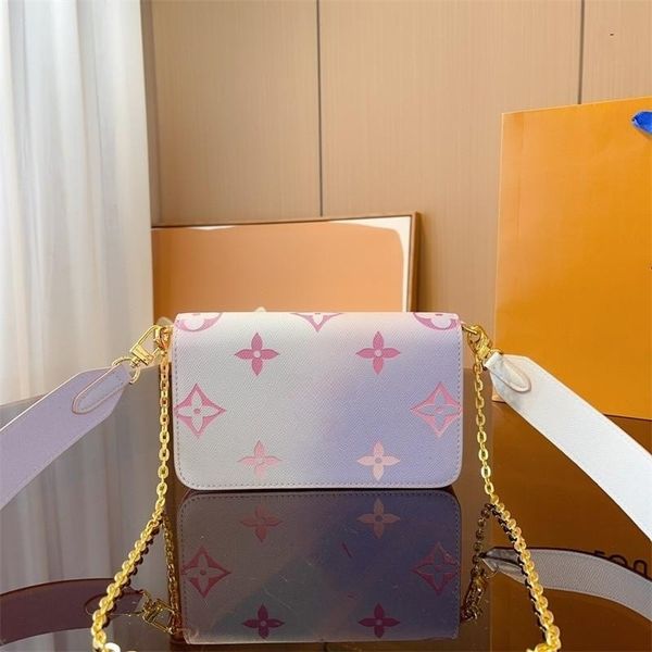 

luxury famous brand women designer shoulder bag gold chain bag cross body womens handbag crossbody bag purse flowers shoulder bags dropshipp