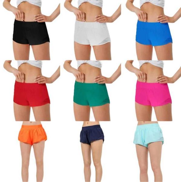 

lu-248 womens sport shorts casual fitness y pants for woman girl workout gym running sportswear with zipper pocket quick drying mesh, White;black