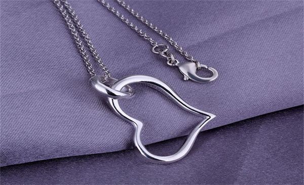 

10pcslot 925 sterling silver plated hanging heart pendant lknspcp0805172864