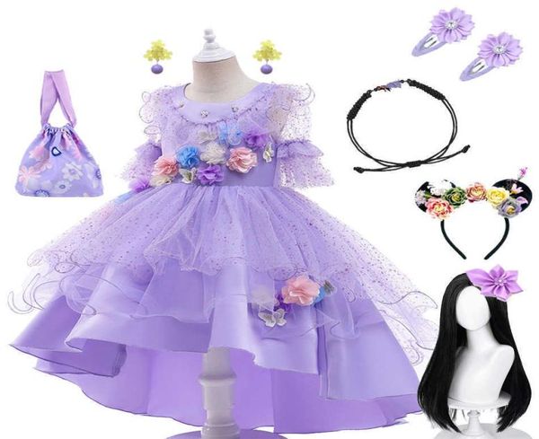 

girl039s dresses girls dress encanto cosplay isabela costume princess dress suit charm for girls carnival birthday party christ4338685, Red;yellow