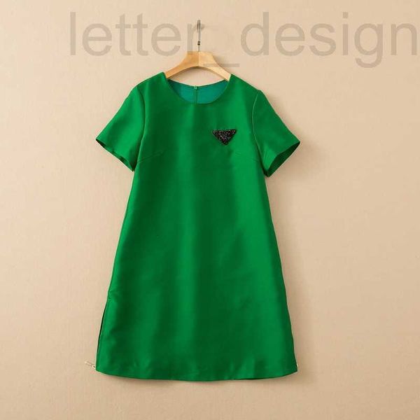 

basic & casual dresses designer european and american women's wear spring 2022 new with short sleeves the round collar nail bead fashio, Black;gray