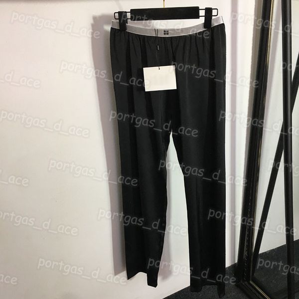 

luxury women pants high rise black leggings rhinstone letter webbing trousers