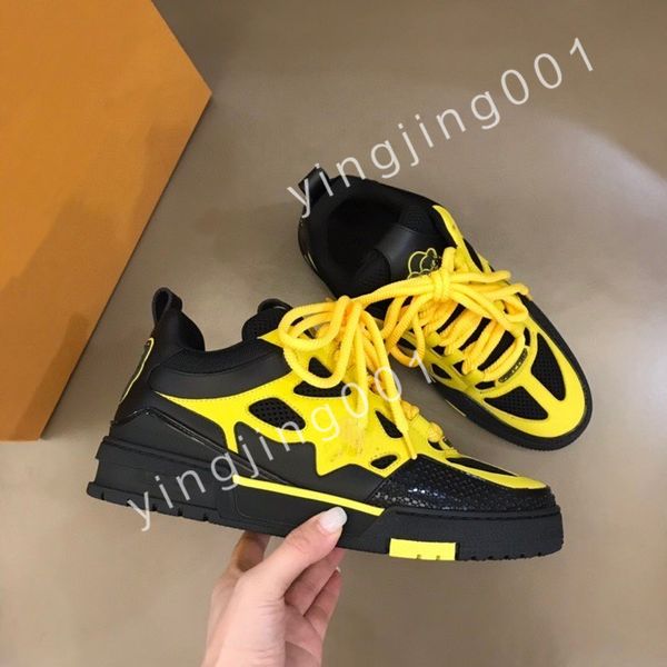 

2023 new luxury designer men causal shoes fashion woman leather lace up platform sole sneakers white black mens women