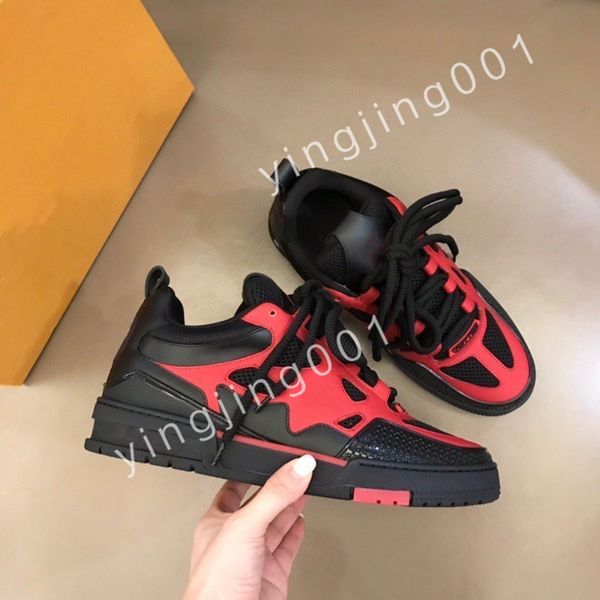 

2023 new luxury designer men causal shoes fashion woman leather lace up platform sole sneakers white black mens women