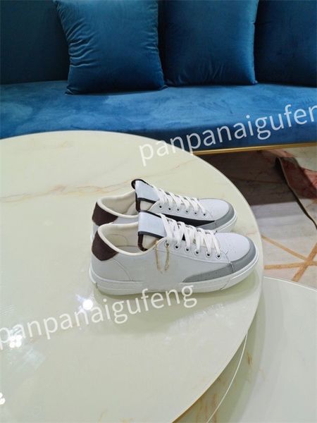 

2023 luxurys designer flat sneaker trainer casual shoe leather white overlays fashion platform mens womens sneakers size 35-46, Black