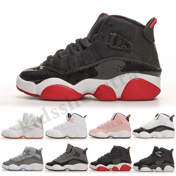 

2023 jumpman 6 kids sneakers children boys baby 6s basketball toddler shoes kid athletic cool grey cherry bred sneaker sports shoe size 25-3, Black
