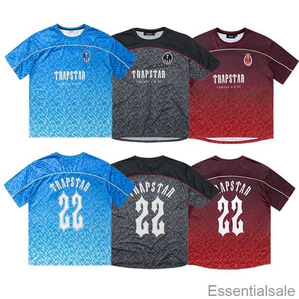 

football jersey trapstar designer mens shirt mesh short sleeve blue no.22 sportswear t-shirt leisure trend street fashion 7odi, White;black