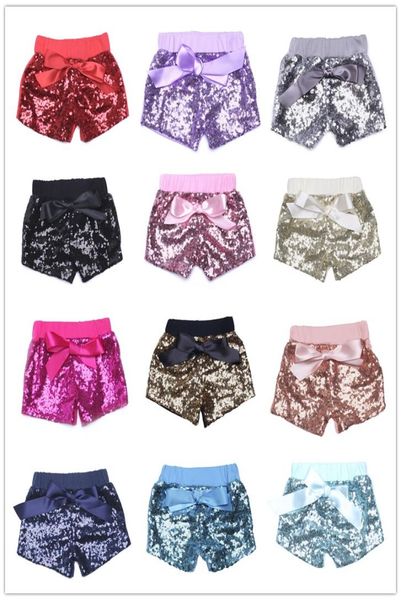 

baby girls sequins shorts pants casual pant fashion infant glitter bling dance boutique bow princess short kids clothes 14 colors 2961003, Black