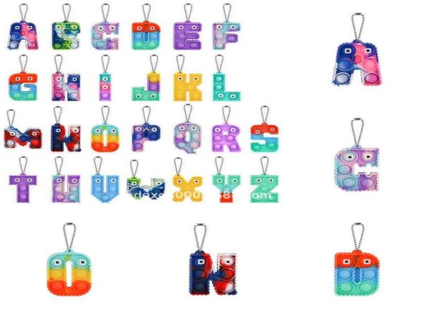 

alphabet 26 letters fidget pop bubble poppers key ring sensory push bubbles keychain finger game press ball puzzle charms tie dye 3324871